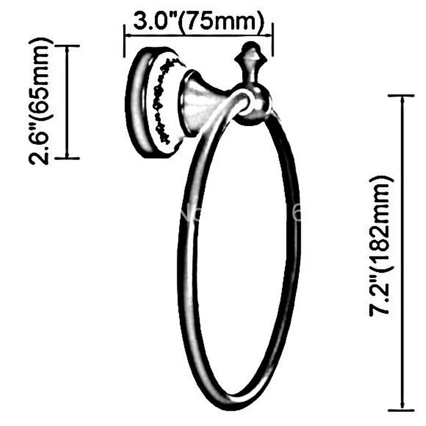 Аксессуар для ванной комнаты Настенные античные бронзовые ручки керамический цветочный узор кольцо для полотенца держатель стойки aba401