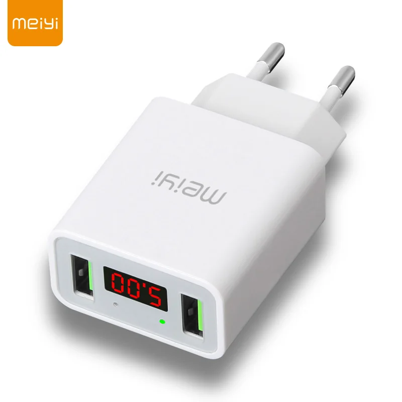 Meiyi 2 порта USB зарядное устройство для телефона светодиодный дисплей Быстрая