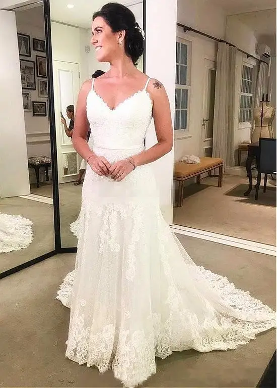 Backless Vestido De Noiva 2019 Moslim Trouwjurken Mermaid Spaghettibandjes Tulle Lace Boho Dubai Arabisch Trouwjurk Bridal Backless Vestido De Noiva 2019 Moslim Trouwjurken Mermaid Spaghettibandjes Tulle Lace Boho Dubai Arabisch Trouwjurk Bridal