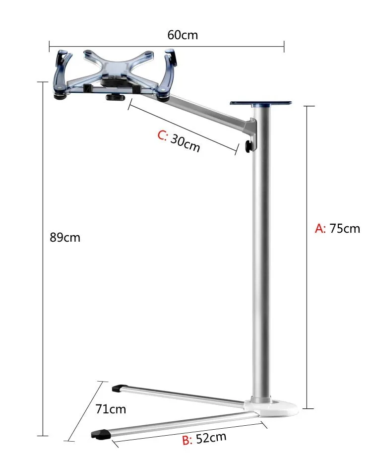 Вверх-7 регулируемая высота ноутбука напольная подставка алюминиевый сплав вращающийся ноутбук кровать Держатель с мышкой лоток для MacBook 10-17 дюймов