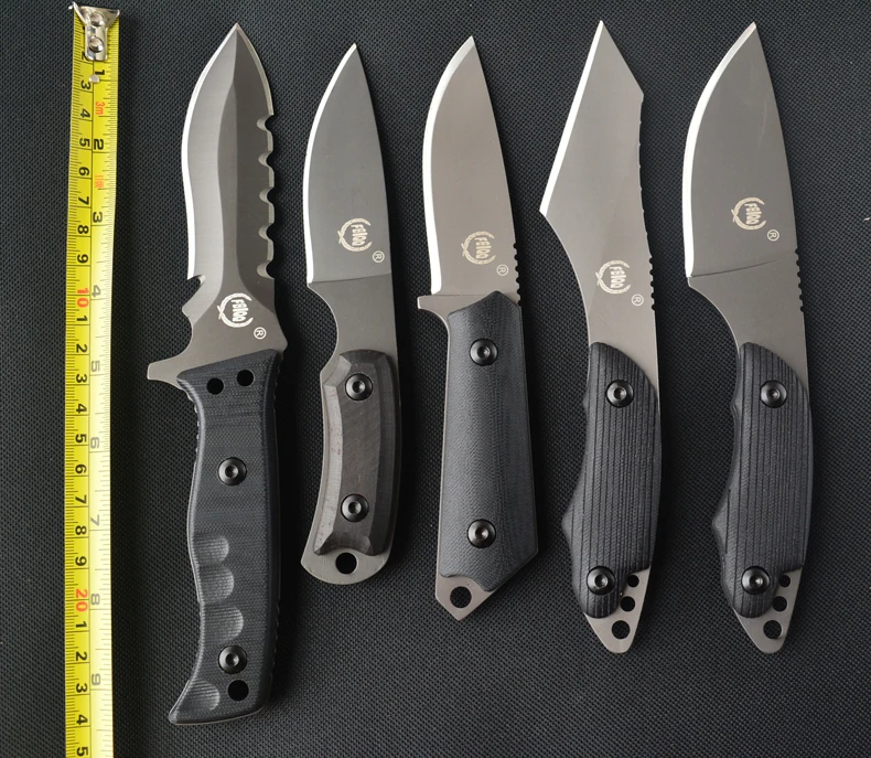 

FBIQQ 5models field survival climbing very sharp tactical survival straight knife high carbon steel leaves carry knife +gifts