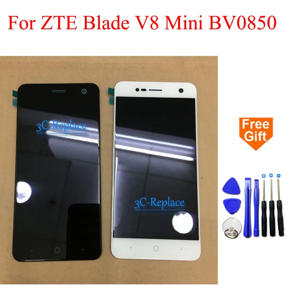 100% тестирование 5 0 дюймов черный/белый для ZTE BV0850 лезвие V8 мини ЖК-дисплей дисплей