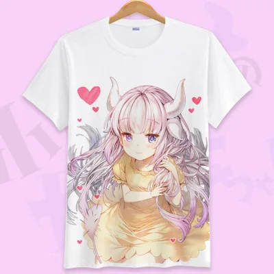 Аниме Kobayashi-san Chi No Maid футболка с изображением дракона Maid Kanna Kamui Toru футболки для косплея мужские и женские футболки с короткими рукавами - Цвет: 3