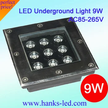 

9W square underground light outdoor//inground lamp AC85-265v IP67 warm/cool white/red/green/blue 2 years warranty