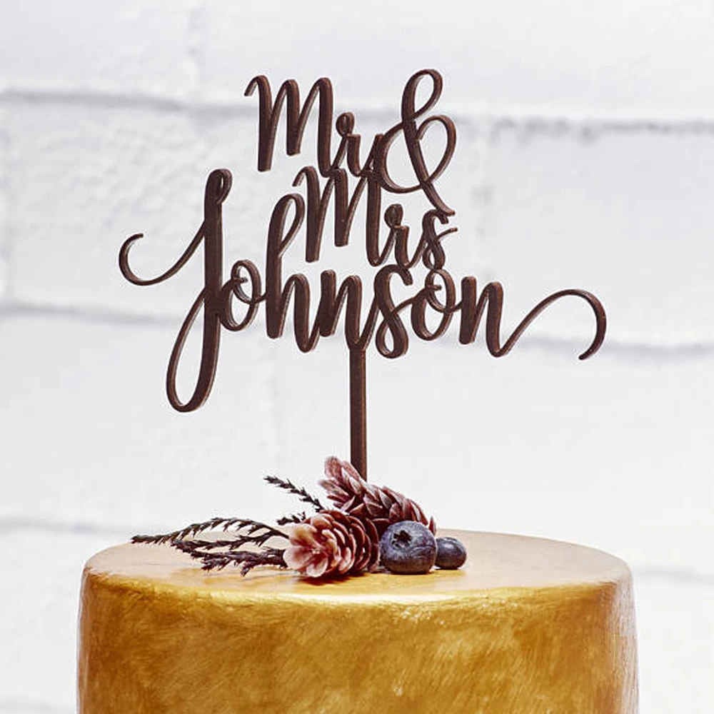 

Wedding Cake Toppers Love Anniversary Cake Topper Bride and Groom Wood Cake Topper Custom Mr Mrs Wedding Cake Decorations