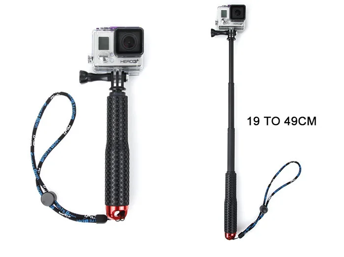 Для Go Pro аксессуары ручной раздвижной монопод селфи палка для Xiaomi GoPro HERO5 HERO4 HERO 7 6 5