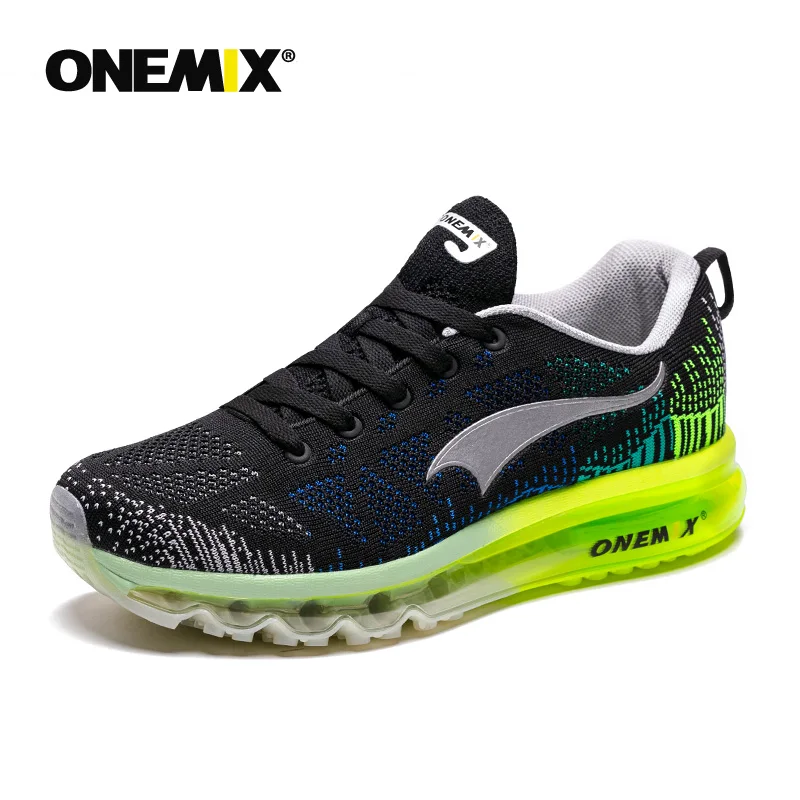 

Onemix Men Running Shoes Breathable Mesh Male Sport Sneaker Light Athletic Shoes zapatillas hombre Green Trainers Jogging Shoes