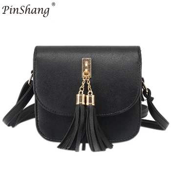 

PinShang Fashion Women Small Chains Bag Candy Color Tassel Messenger Bags Female Handbag Bohemian Shoulder Bag ZK30