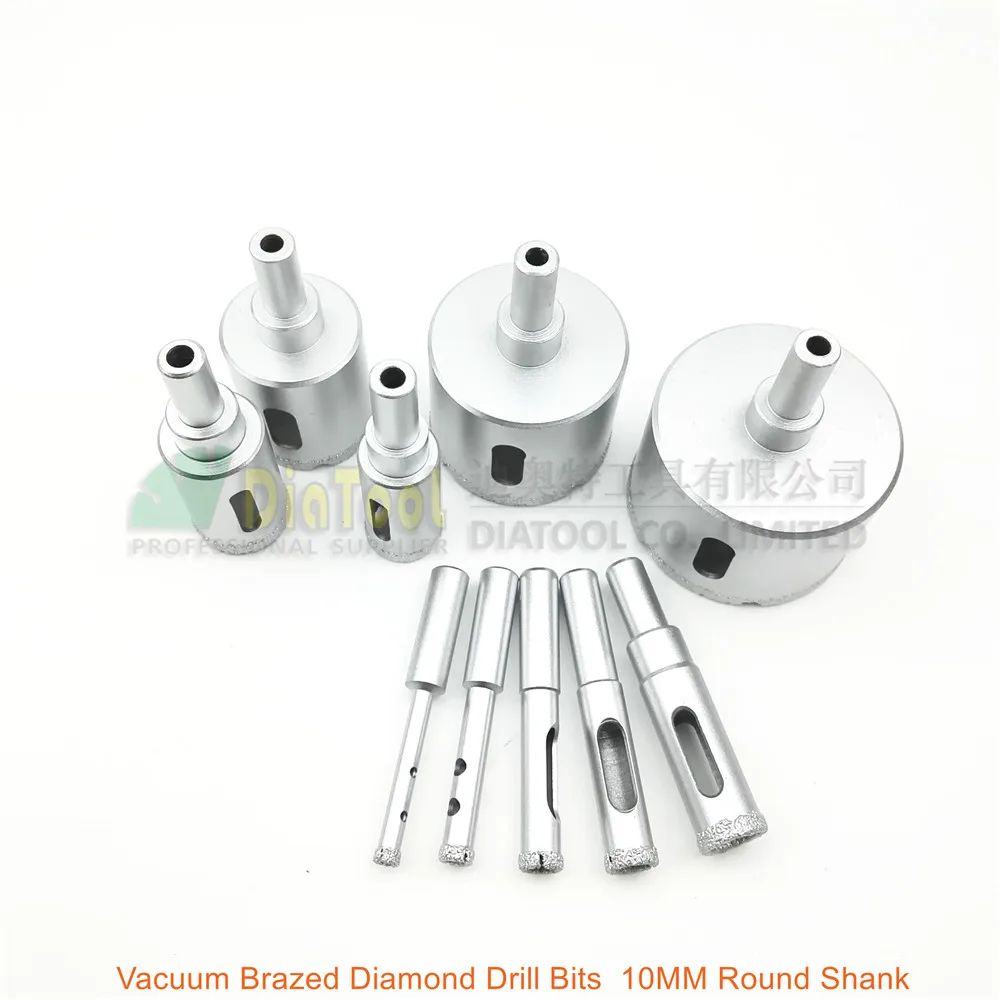 10pcs/set Diamond Vacuum Brazed drilling core bits drill bits hole saw for granite marble stone ceramic masonry 10mm round shank