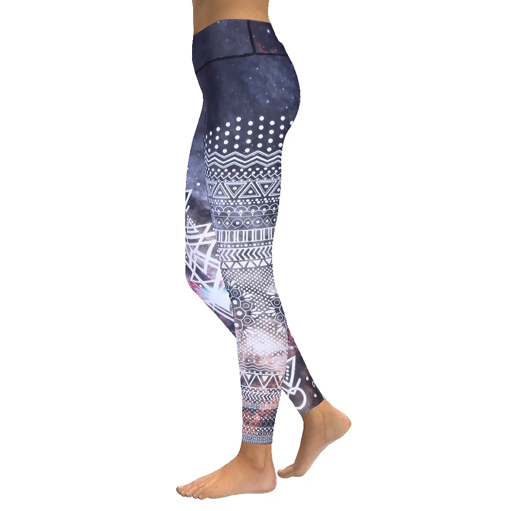 Brown galaxy aztec mandala high waistband legging (2)