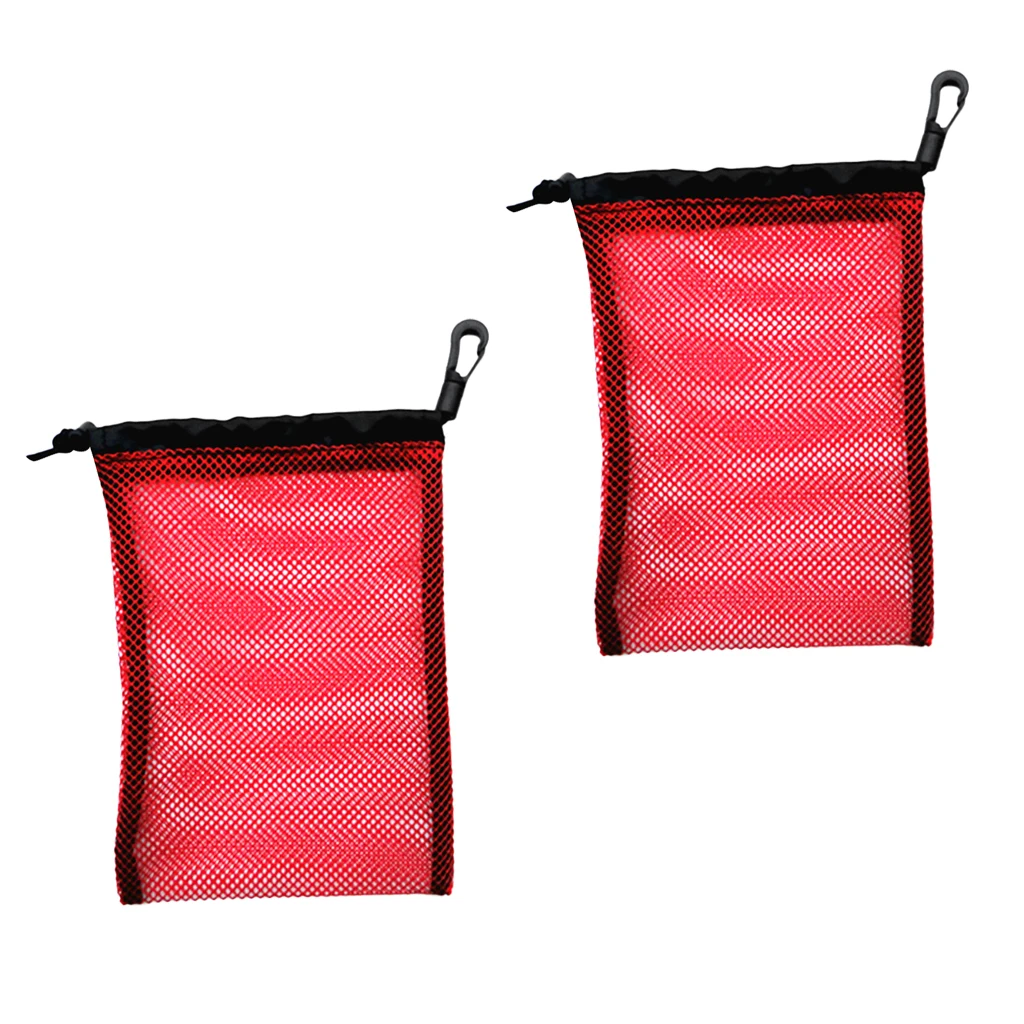 2 Pieces Heavy Duty Small Mesh Storage Bag for Water Sports Scuba Diving Snorkel Swim Mask Gear Equipment Accessories 6.5