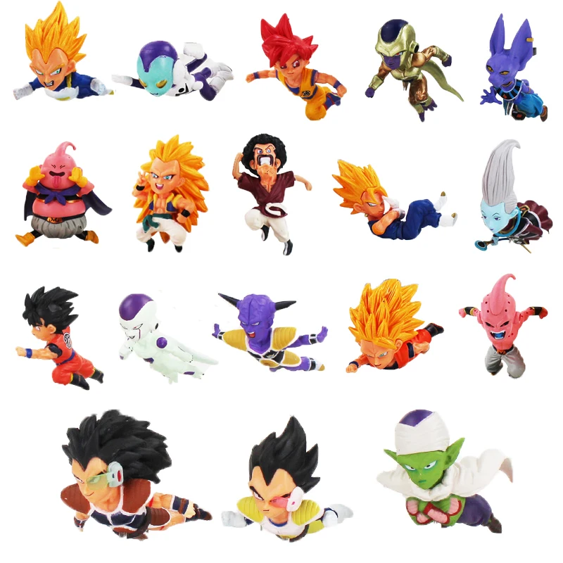 

6pcs/lot Dragon Ball WCF Figure Toy Son Goku Gohan Vegeta Trunks Buu Frieza Flying Model Toys