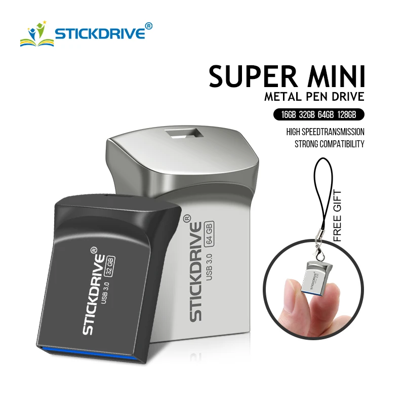 À prova d água Super Mini usb flash drive GB GB 16 8 4GB 32GB de metal usb 3.0 flash pen Drive usb stick pendrive 64GB para cle usb 128 gb