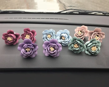 

Automotive interior air conditioning outlet, cloth, camellia flowers, fragrance, water, clip, car fragrance, air freshener.