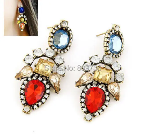 New Fashion Vintage Crystal Drop Earrings For Women Rhinestone Long New Fashion Vintage Crystal Drop Earrings For Women Rhinestone Long Statement Costume Party Jewelry