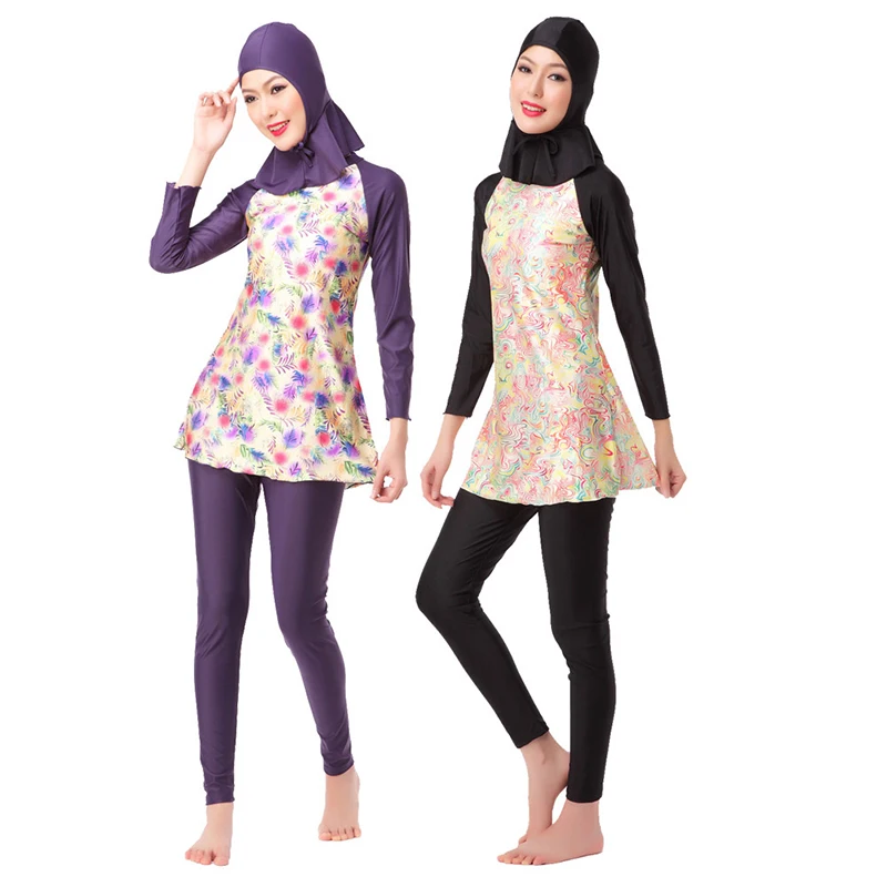 

A Modest Muslim Large Size Swimwear Women Hijab Plus Size Islamic Women's Swimsuit Moslim Beachwear Badpak A Whole Bathing Suit