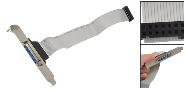 Parallel Port Printer DB25 Female to IDC 26 Pin Male Connector Header Cable Panel Slot Plate.Bjpg