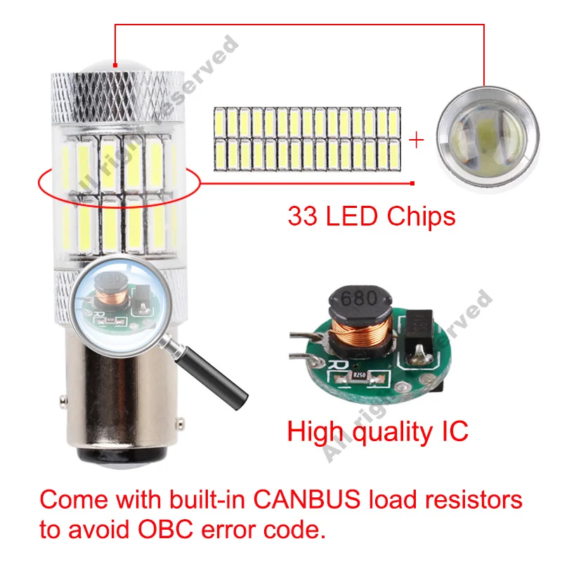 S& D 2 шт. 1157 BAY15D P21/5 Вт светодиодный обратный резервный светильник CANBUS OBC противотуманный задний поворотный тормоз без ошибок супер яркий автомобильный светильник D030