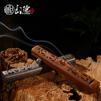 

Lang De ceramic incense line horizontal interior hand carved hollow sandalwood incense incense box.