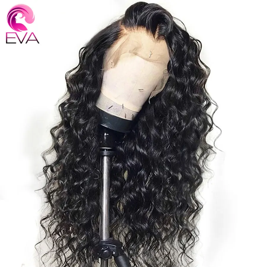 

EVA Glueless Lace Front Human Hair Wigs Pre Plucked With Baby Hair Brazilian Remy Loose Curly Lace Front Wigs For Black Women