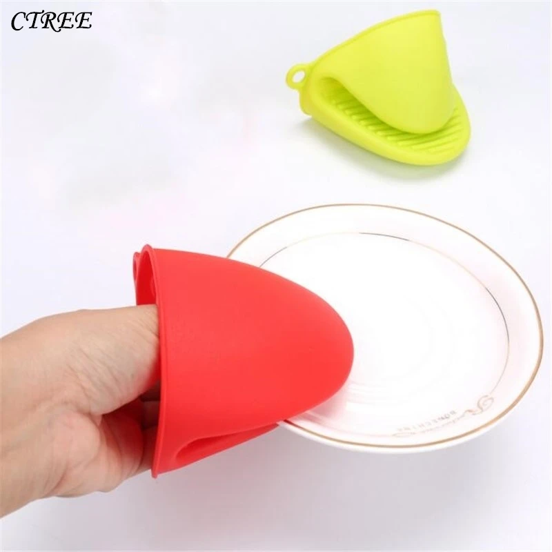 2PCS Silicone Kitchen Insulated Heat Pot Clips Microwave Oven Gloves Hot Plate 