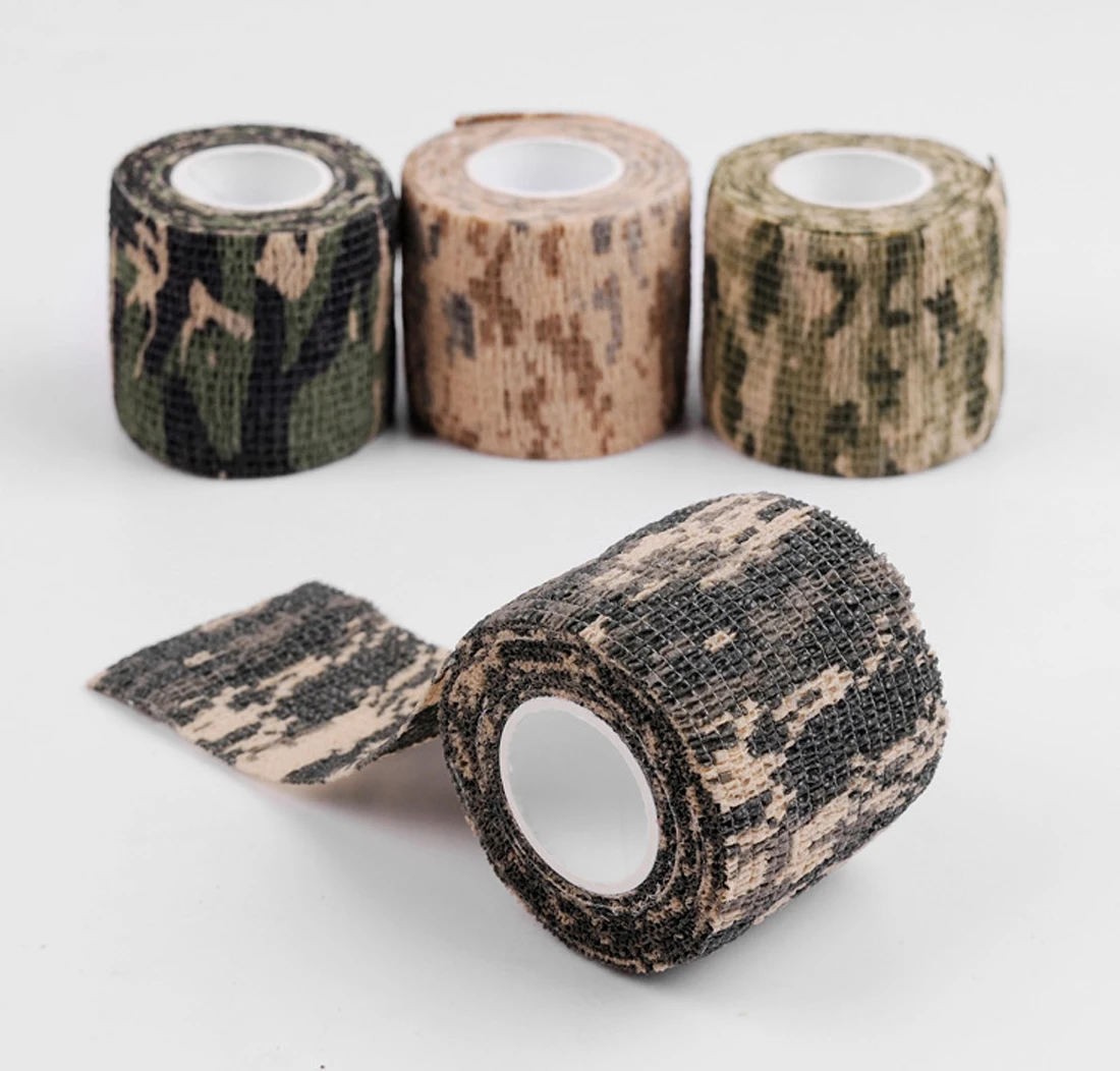 

3 Rolls Self-adhesive Non-woven Camouflage Stealth Tape Waterproof Stretch Camping Hunting for Gun Camera Protective Wrapping