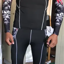 18 бег футболка и штаны мужское компрессионное трико Нижнее белье наборы перекрестный Бодибилдинг Фитнес Спортивные майки костюм