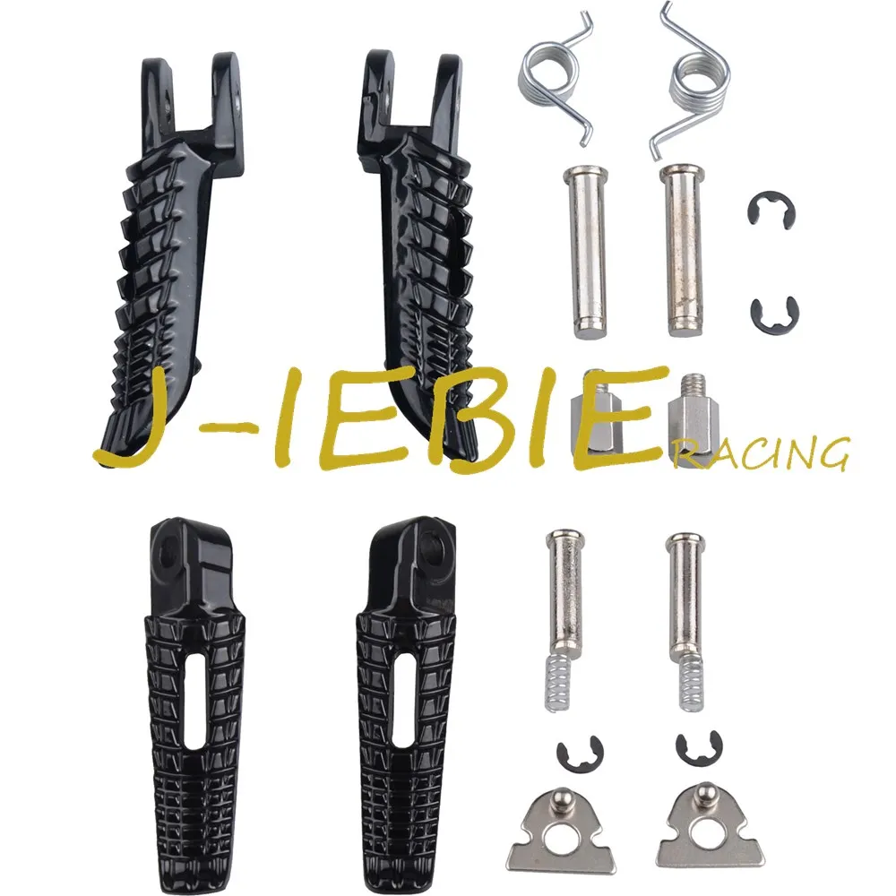 Black Front Rear Footrest Foot Pegs For Suzuki GSXR 1000 GSXR1000 2005