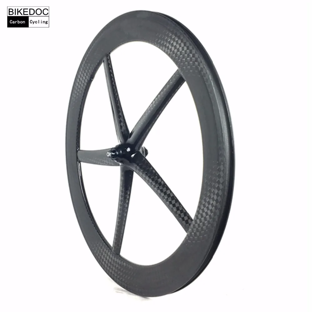 Discount BIKEDOC 700c Carbon 5 Spoke Wheel Tubular And Clincher 65mm Carbon Wheels 25mm Width Fixed Gear Wheels 3 Discount BIKEDOC 700c Carbon 5 Spoke Wheel Tubular And Clincher 65mm Carbon Wheels 25mm Width Fixed Gear Wheels 3