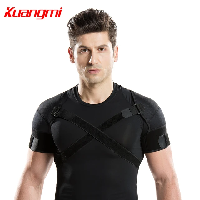 Double Shoulder Support Sports Back Shoulder Brace Protector Strap  Breathable Shoulder Pad Wrap Belt Band For Pain Relief Gym - Back Support -  AliExpress