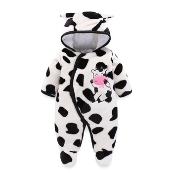 

Baby rompers winter 2018 warm thick jumpsuit newborn girls outerwear infant clothes toddle boys cartoon hoddies rompers