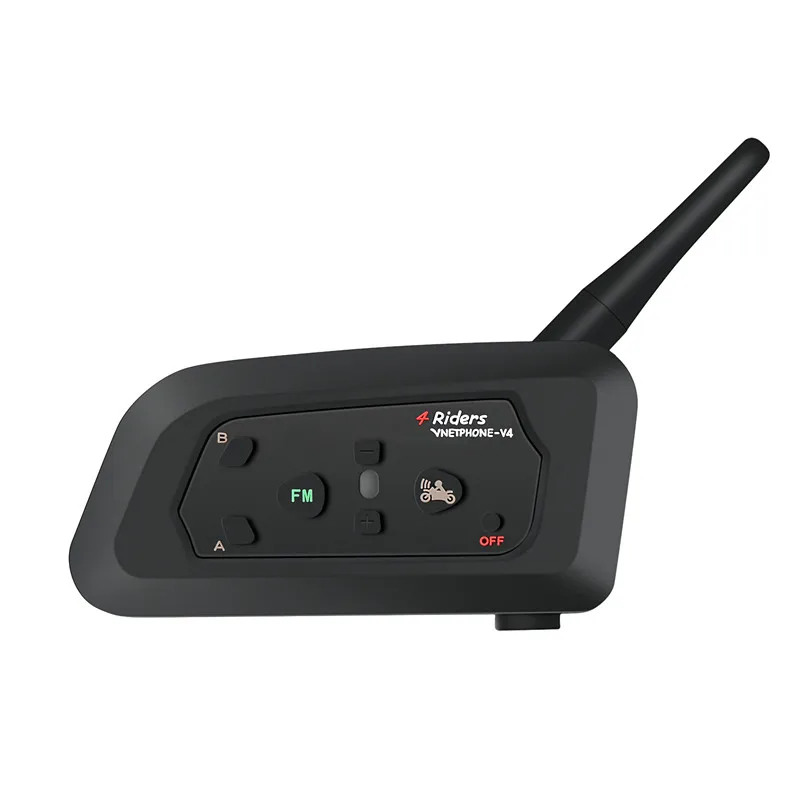 

1Pc V4 1600m Motorcycle Helmet Intercom Headset 4 Riders 1200m Moto Bluetooth Interphone With FM Radio