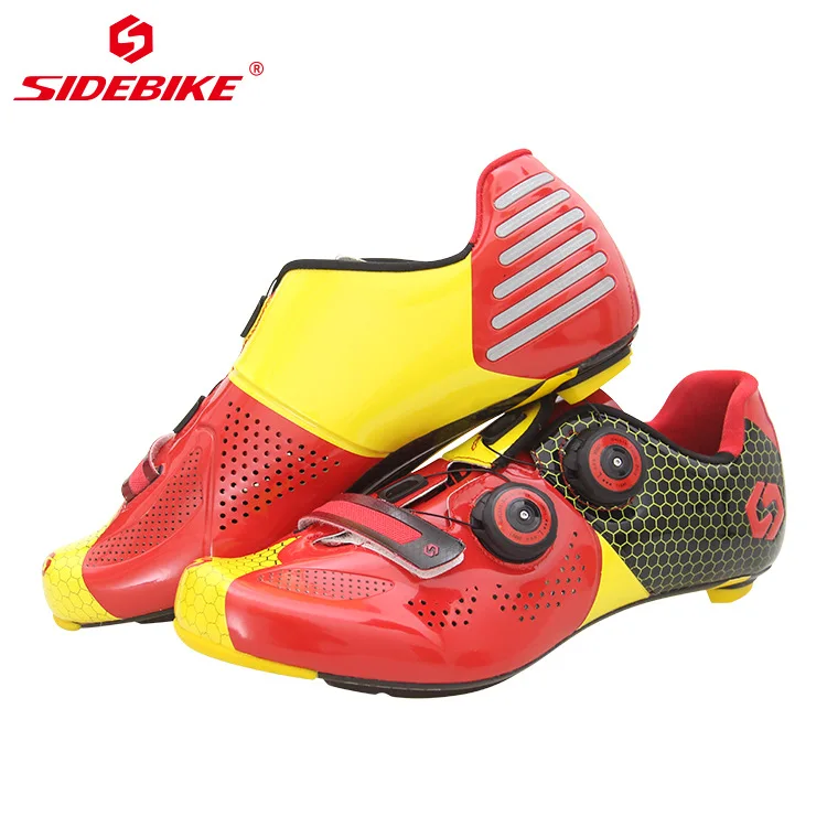 SD011 road Shoes Red Новинка,, женская и Мужская профессиональная гоночная велосипедная обувь из углеродного волокна, Ультралегкая износостойкая Уличная обувь для езды на дороге - Цвет: SD011 road Shoes Red