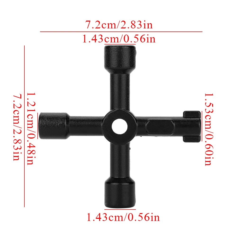 4 способ Многофункциональный Универсальный крестовой ключ цинк из сплава в виде гаечного ключа сантехники электрики клапан Инструменты Черный для газа Электрический