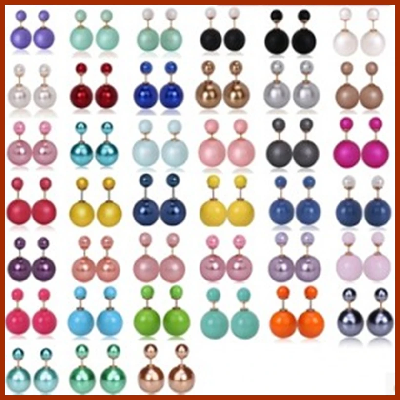 fashion hot selling earrings paragraph 2016 glossy on both sides pearl (15mm) earrings imitation pearl earrings large for women