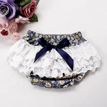 Детские хлопковые кружевные штанишки для новорождённого Детские Луки хлопковые кружевные бирюзовые шорты одежда для детей