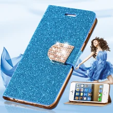 S6 S6 Edge Glitter Bling Rhinestone Diamond Luxury Flip Case Leather Wallet Stand Cover for Samsung