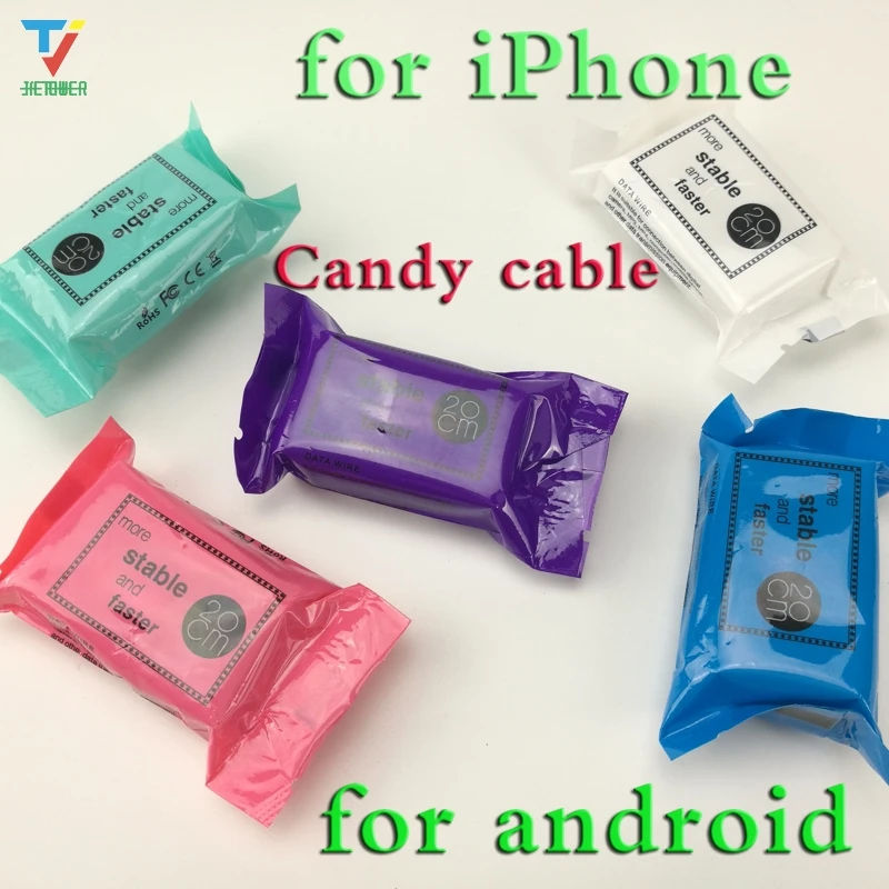 US $149.57 300pcsLot Fun Easy Take Mini 20cm Candy Box Short Flat Sync Data Charger Cable 5pin Micro For Android 8pin For Iphone Wholesale