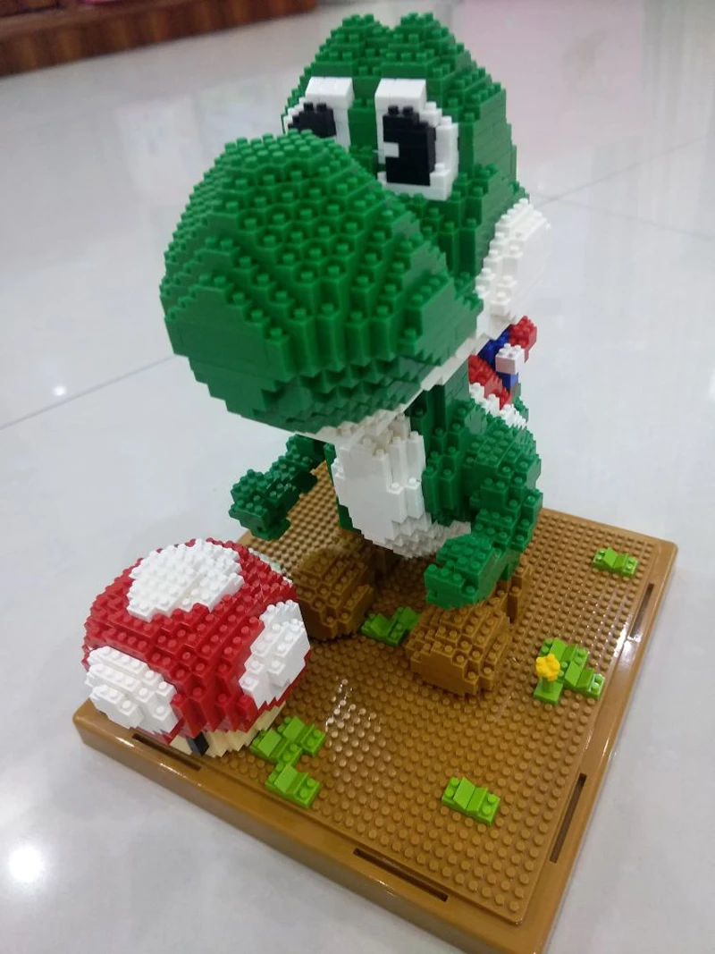 Новая игра Super Mario Luigi Yoshi Monster Fire Bee игрушка Пикачу DIY Мини здание алмаз нано