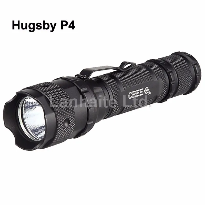 Hugsby P4 Cree XP-G R5 250 люмен 3-режимный светодиодный фонарик-черный (1x18650/2x16340/2xCR123)