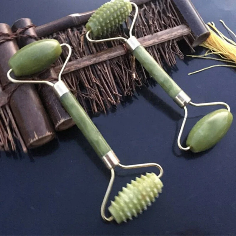 Beli Baru Alami Jade Roller Kecantikan Wajah Wajah Massager Alat Wajah Tipis Massageador Alami Pijat Wajah Angkat Alat Perawatan Kulit