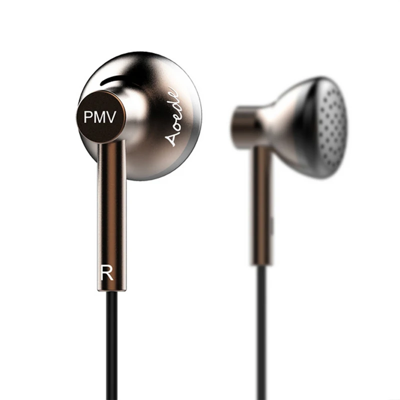 

2017 Newest PMV B01 AOEDE Dynamic In Ear Earphones HIFI Earbud Flat Head Earplugs Monitor Headset Metal Earbud PK MX500 PK2 Monk