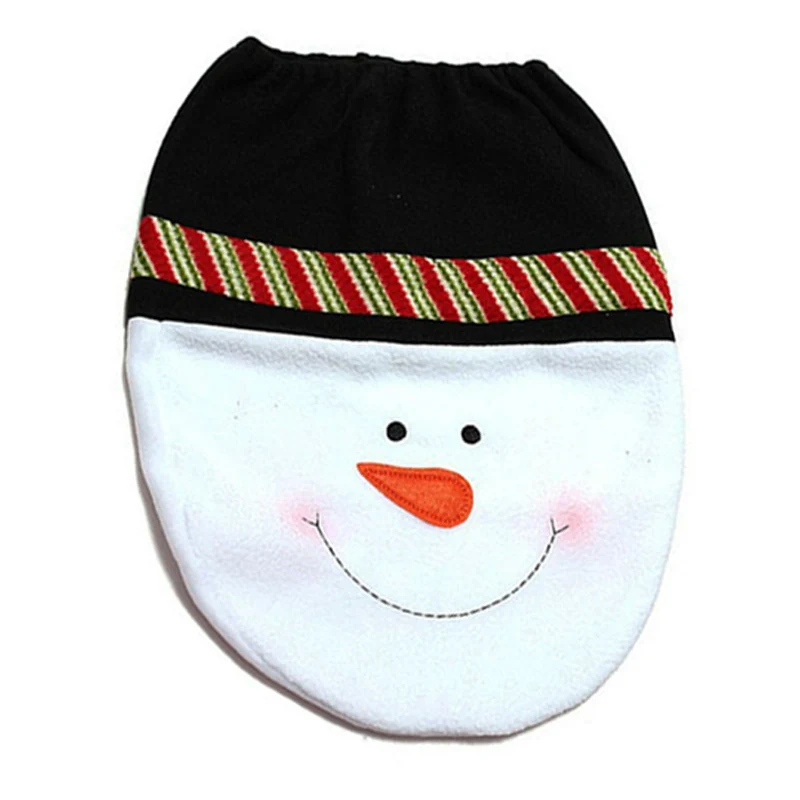 Рождественские украшения для дома Санта Клаус крышка для унитаза Новогоднее украшение для унитаза Рождественское украшение Navidad - Цвет: Black Hat Snowman