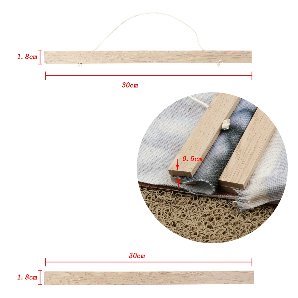 MagiDeal Magnet Ramin Wooden Picture Frame DIY Poster Painting Hanger 30cm for painting poster photo or other wall arts