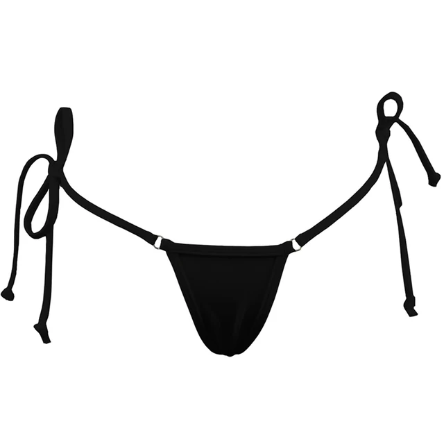 US $5.77 2018 tiny Sexy string side tie brazilian bikini bottom swimwear women micro mini Thong brasil Femal