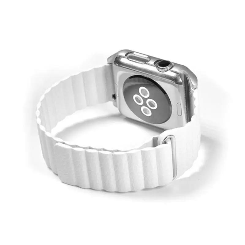 Магнитный кожаный ремешок для часов с петлей браслет ремешок для Apple Watch iWatch Series 4 44 мм