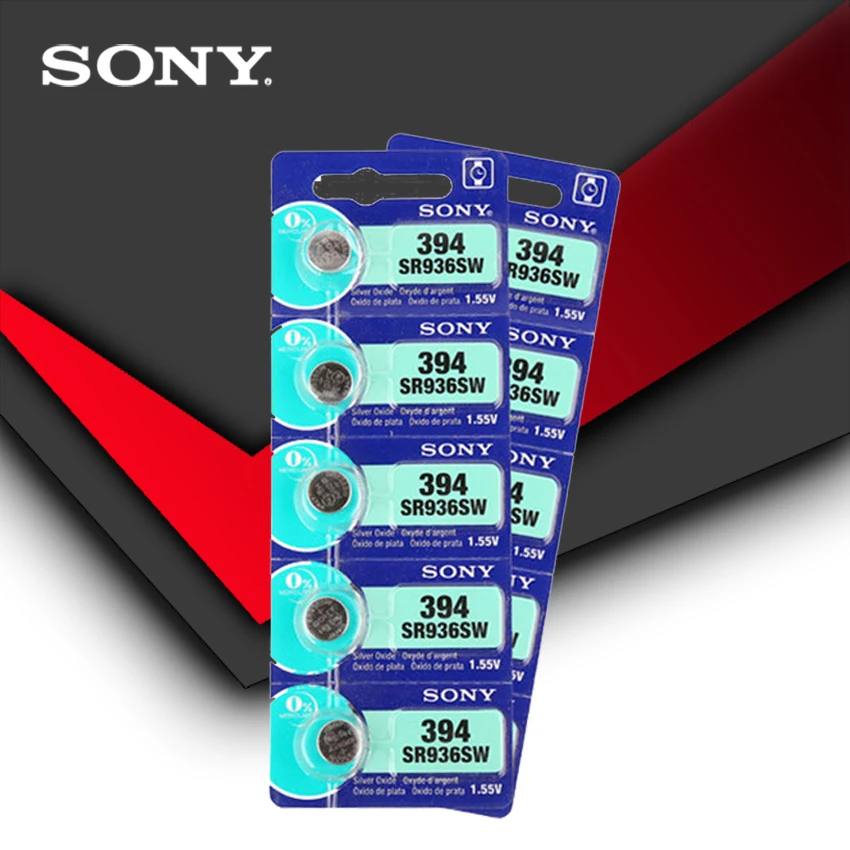 

10pc Sony 100% Original 394 SR936SW 936A LR45 L936 AG9 1.55V Silver Oxide Button Cell Coin Battery MADE IN JAPAN