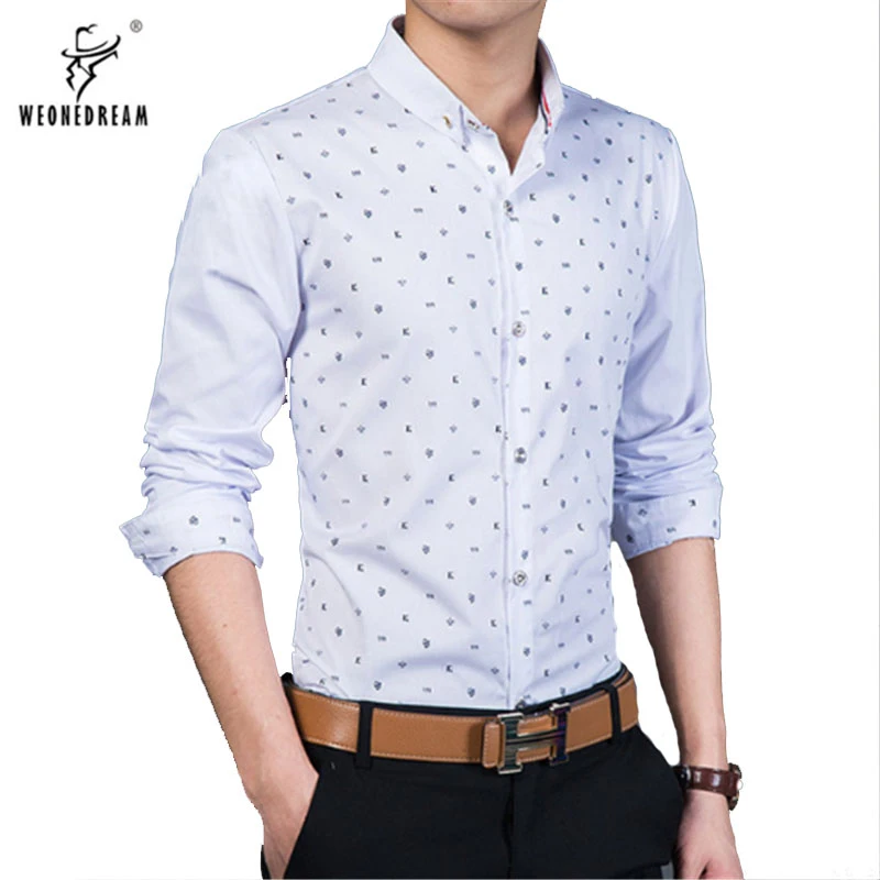 2018 Camisa de estilo de verano para hombre de marca de moda de costura de alta Camisa Masculina para Casual de manga larga Camisetas estampadas|brand men shirts|fashion man shirtmen