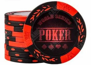 World Series фишки для покера Мировая серия покерный набор 10шт Классическая пшеница Pokerstars Poker chips 40*3.4мм 14г с металлическим сердечником - Цвет: Red 10pcs