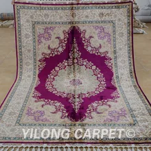 Yilong 5,6 'x8. 2' Античный Современный Восточный ковер фиолетовый ручной работы турецкий Тебриз ковер(1828